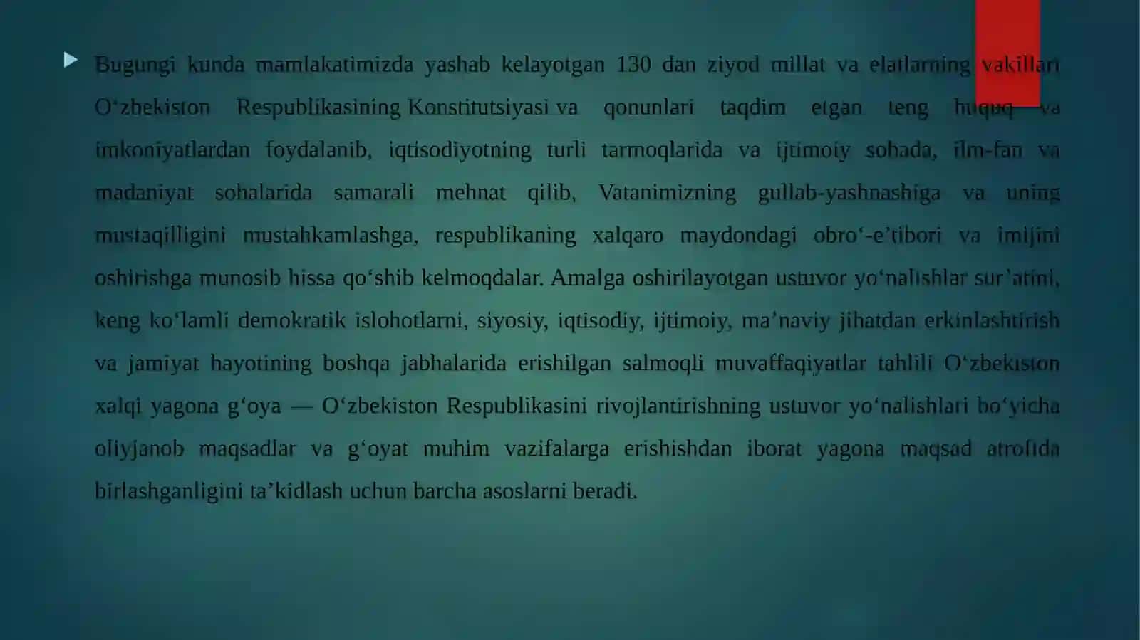 Milatlararo munosabatlarni rivojlanishida milliy va umuminsoniy qadriyatlarni o’rni 4