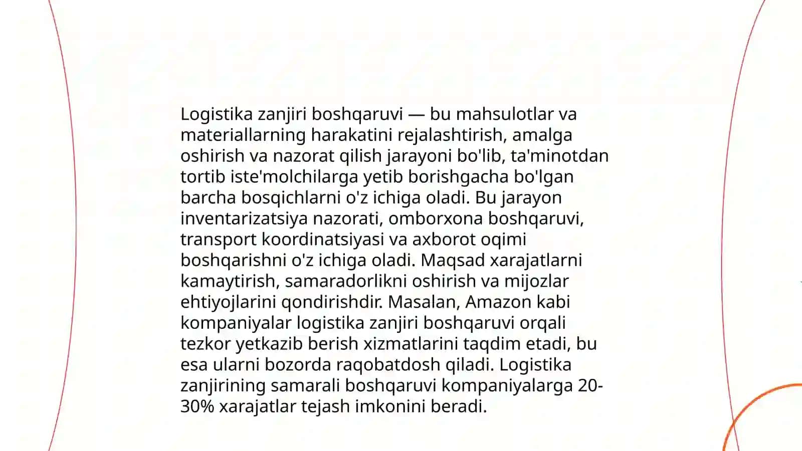 Xizmatlar logistikasining nazariy asoslari 4