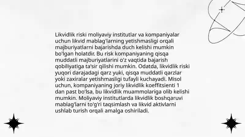 Bank fa'oliyatidagi risklar va ularni boshqarish 4