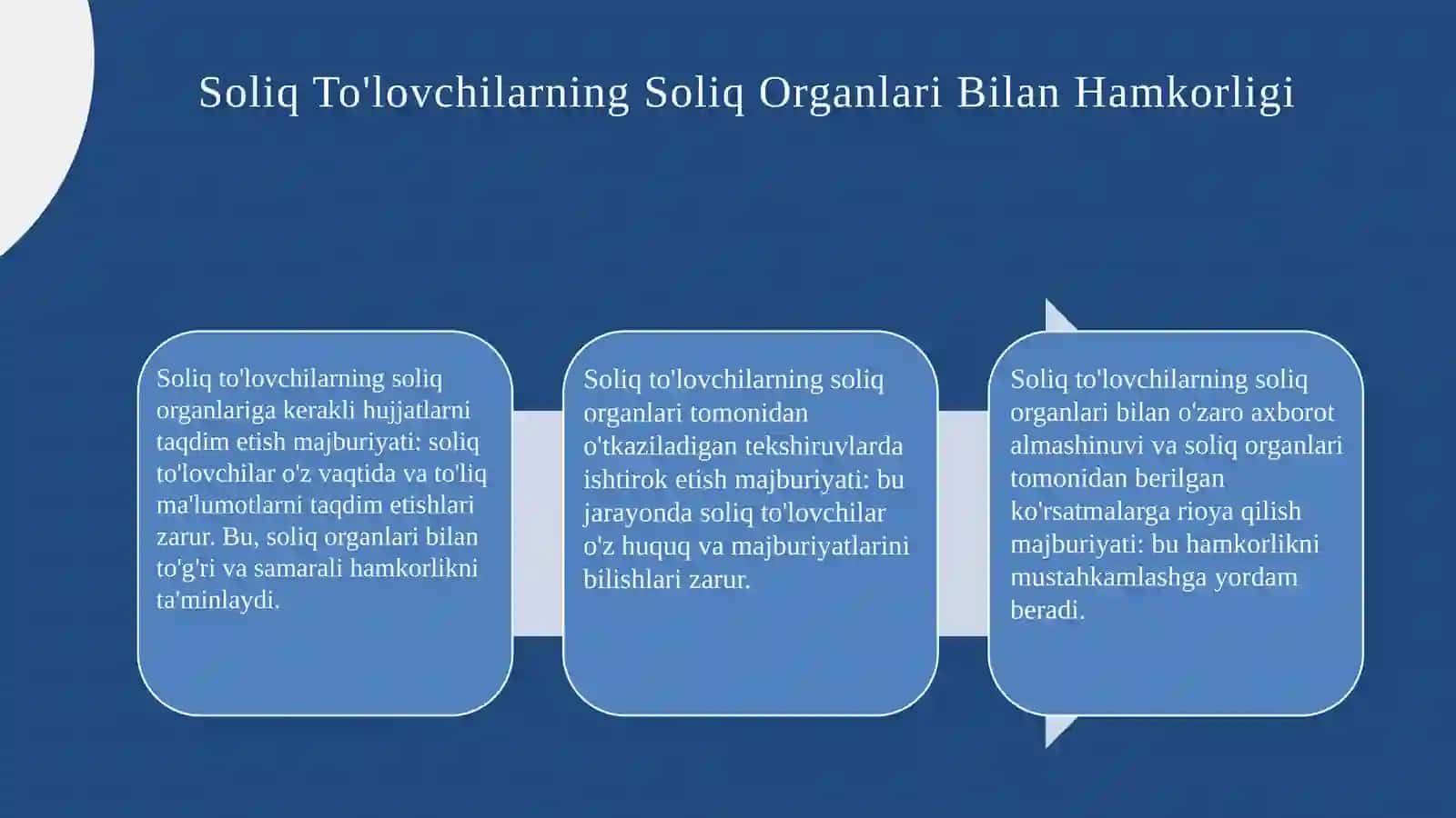 Soliq qonunchiligida soliq to'lovchilarni vazifalari 4