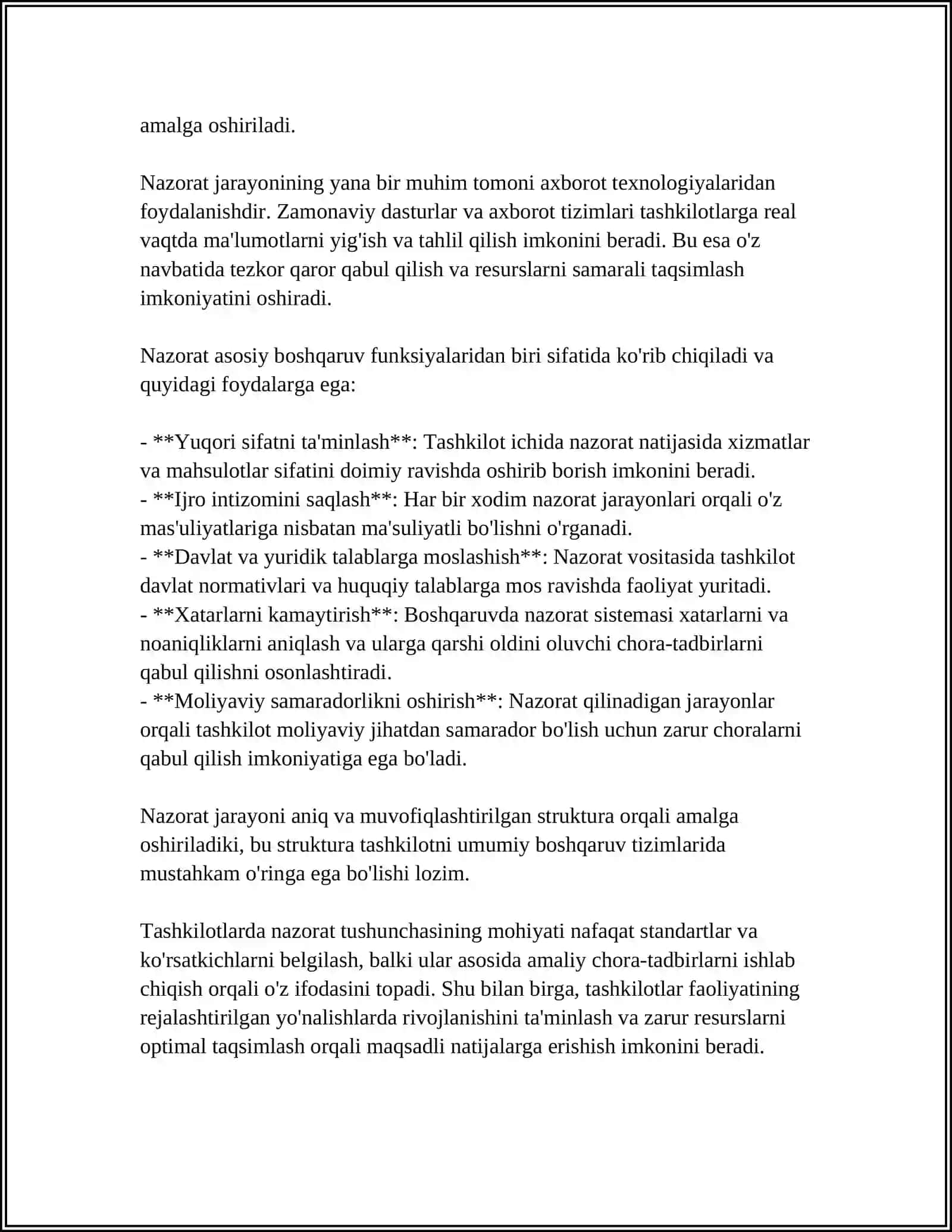 TASHKILOTLARDA NAZORAT TUSHUNCHASINING MOHIYATI 4