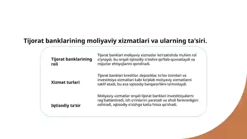 Tijorat banklari iqtisodiy tizimi 4