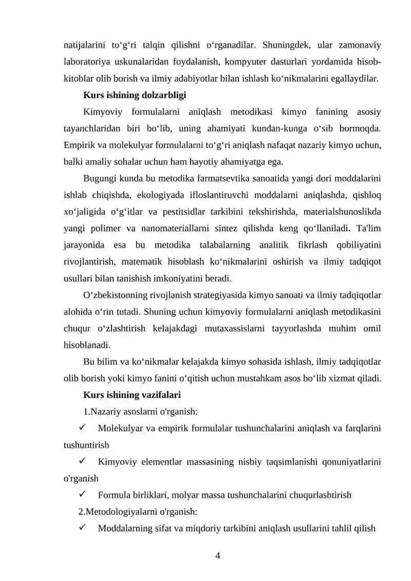 Molekulyar va empirik formulalarni aniqlash metodikasi 4