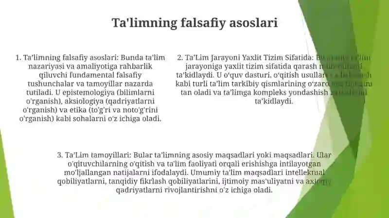 TaʼLim Jarayoni Yaxlit Tizim Sifatida. TaʼLim Tamoyillari 4