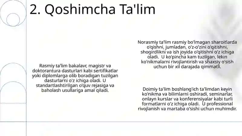 Ta’limni tashkil etish shakillari va turlari 4