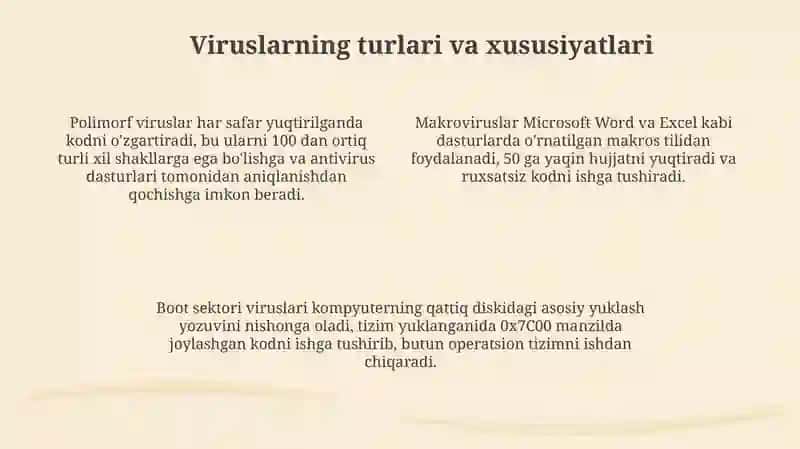 Kompyuter viruslari va viruslardan himoyalanish usullari 4
