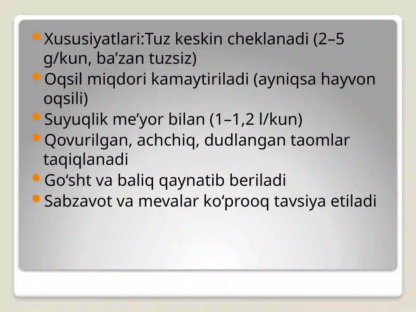 7-stol (Buyrak kasalliklarida asosiy parhez) 4