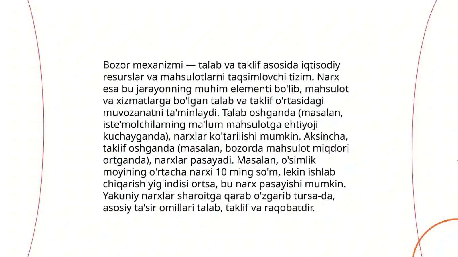 Raqobat va bozor narxlarini shakllanishi 4