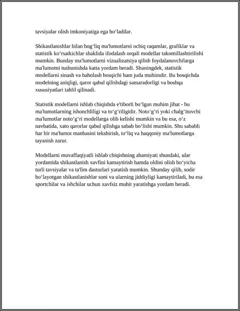 SHIKASTLANISHNING OLDINI OLISH MODELLARINI ISHLAB CHIQISH VA TAHLIL QILISH 4