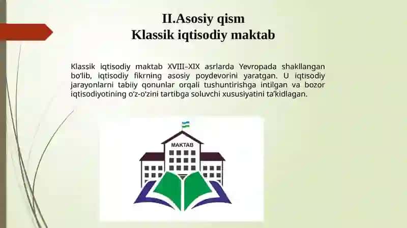 IQTISODIYOT NAZARIYASINING FAN SIFATIDA SHAKLLANISHIDAGI ASOSIY OQIMLAR 4