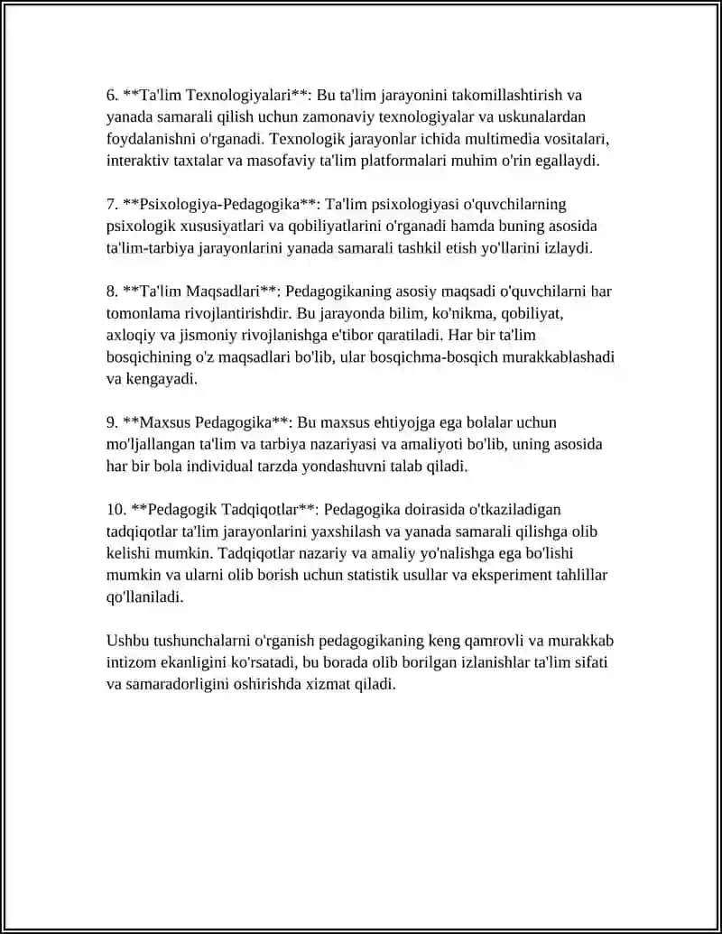 PEDOGOGIK SOHADA QO'LLANADIGAN UMUMIY TERMINLAR RO'YXATI 4