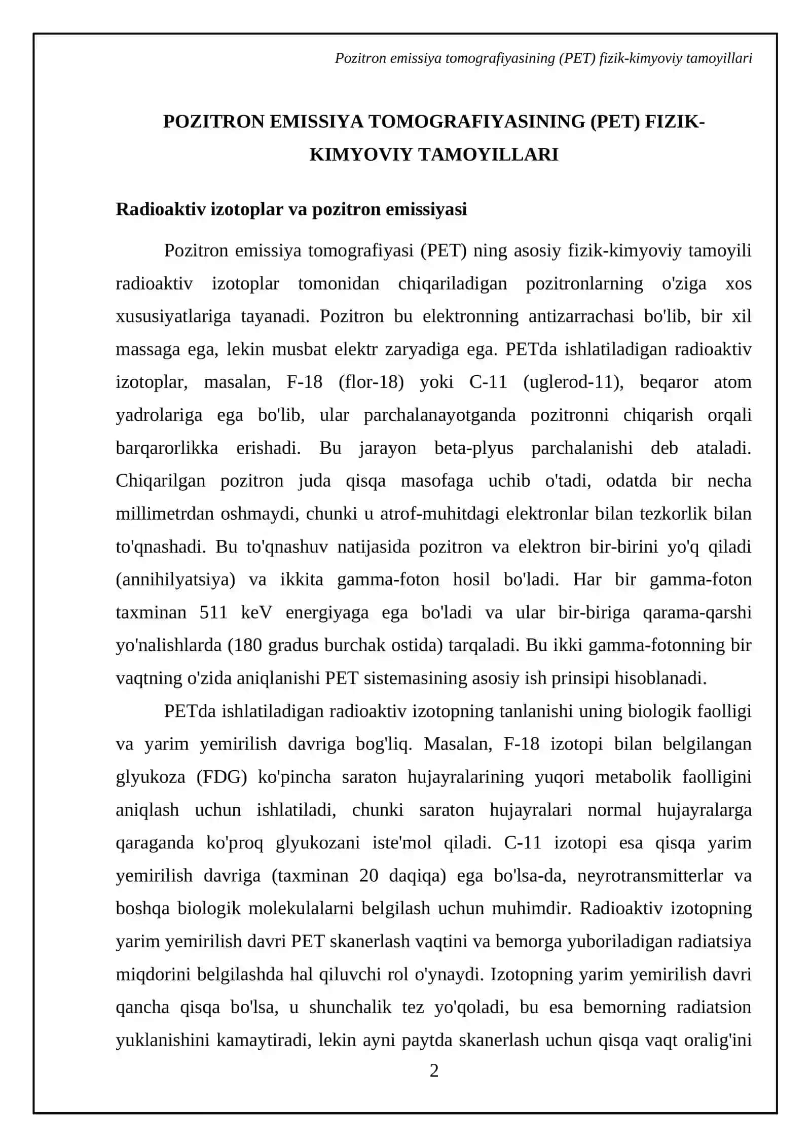 Pozitron-emission tomografiya. Elastografiya asoslari 4