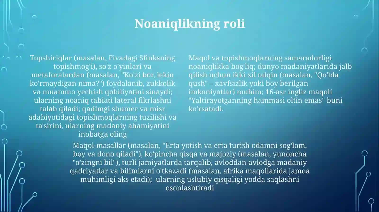 Maqol va topishmoqlar bilan tanishish va uning uslubi 4