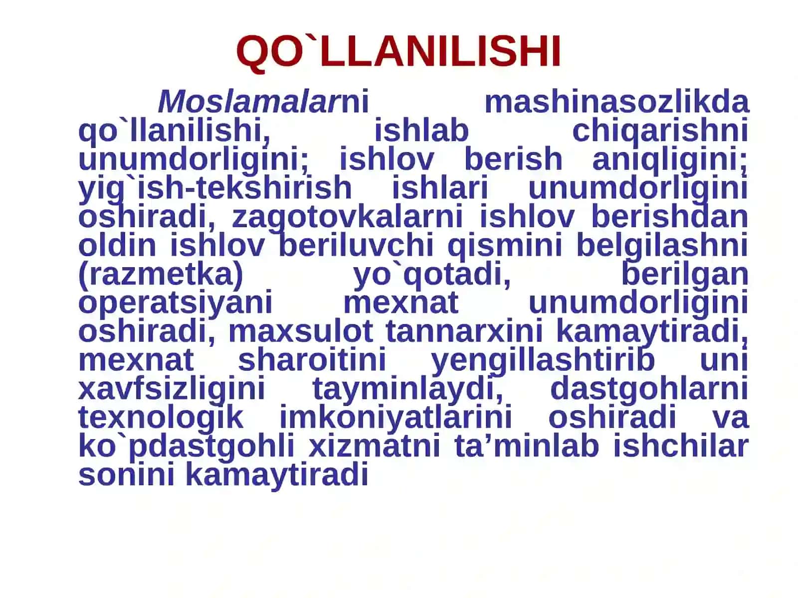 MOSLAMALARNING VAZIFASI VA TASNIFLANISHI 4
