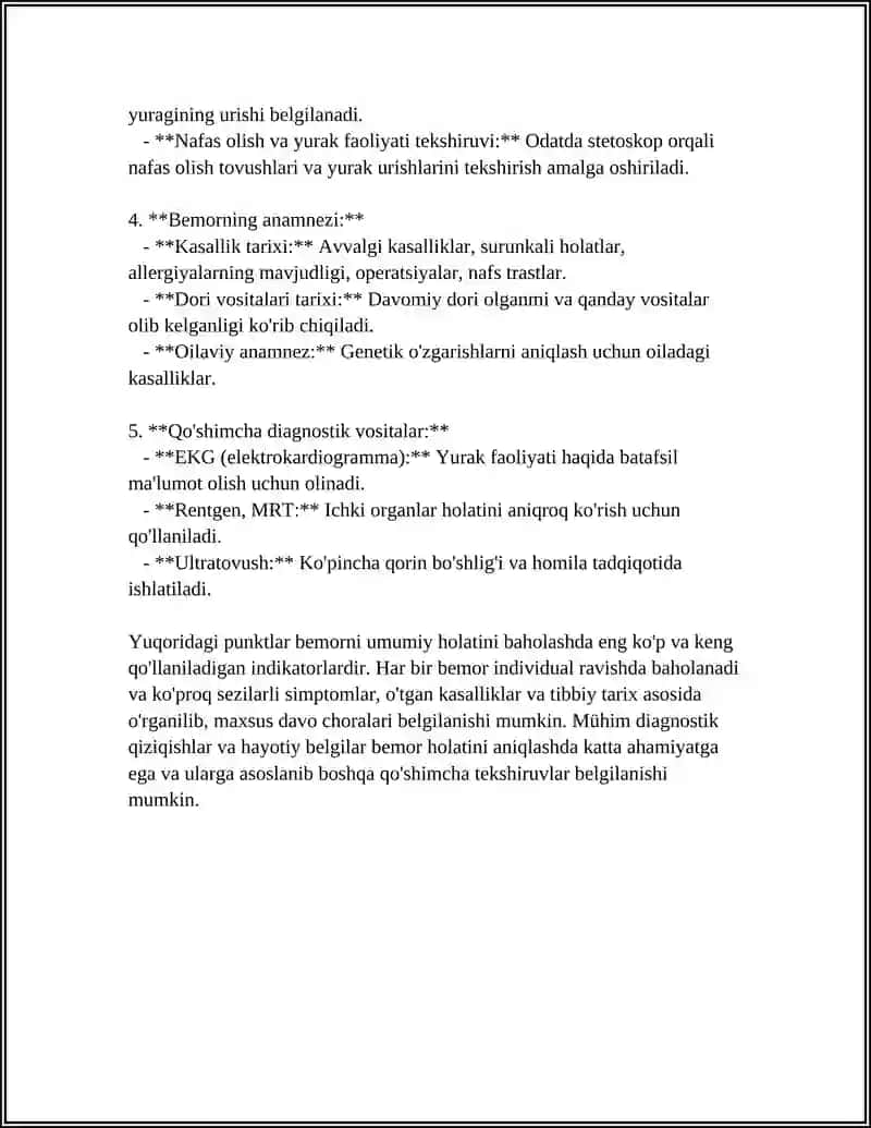 BEMORNI XIRURGIK OPERATSIYAGA TAYYORLASH. OPERATSIYAGA KURSATMA VA QARSHI KURSATMALAR HAQIDA TUSHUNCHA VA TURLARI 4