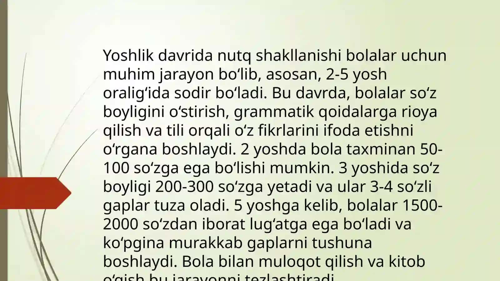 Til va yosh. Turli yoshdagi shaxslarning nutqi masalalari 4