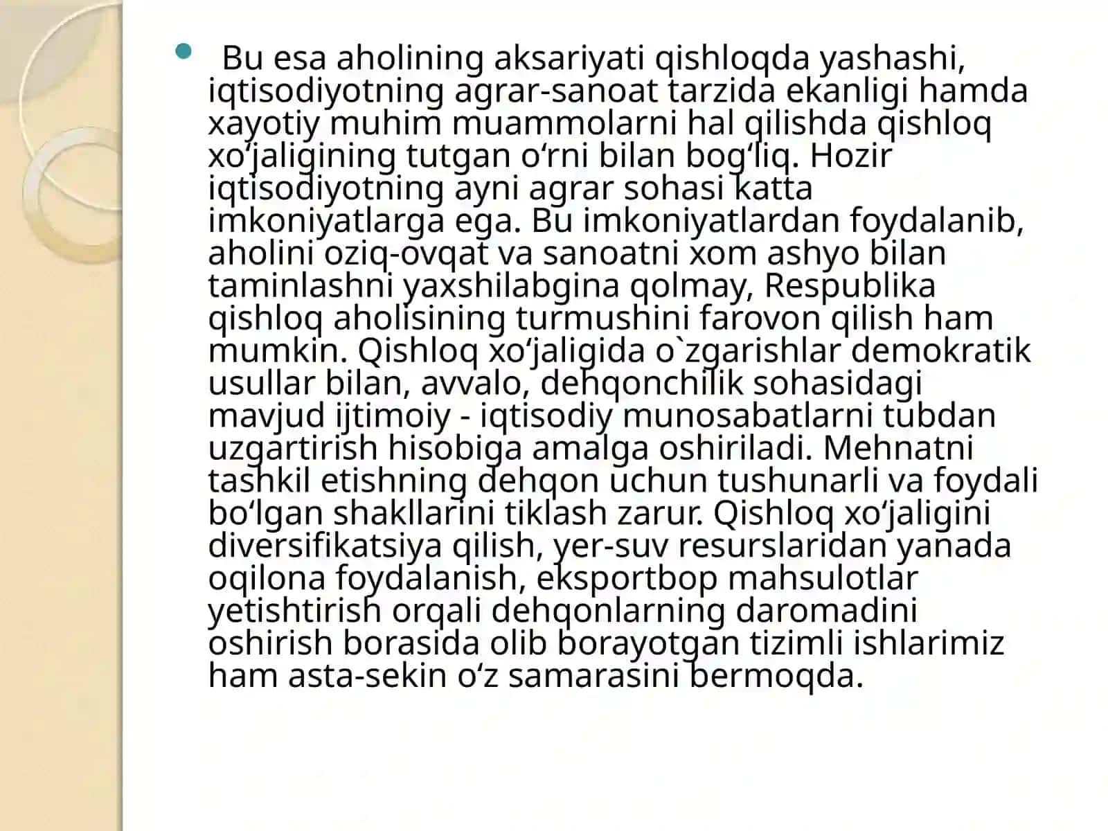 Mustaqillikyillarida qishloq xo’jaligi va sanoat sohasidagi o’zgarishlar 4
