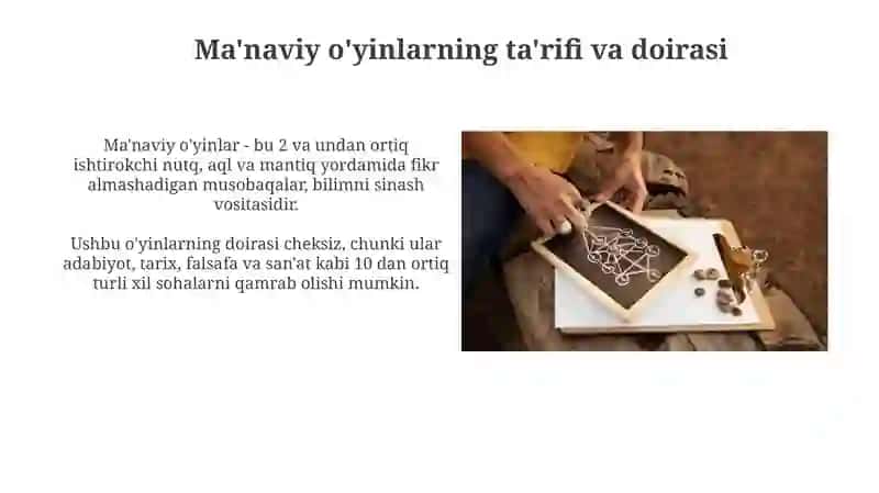 Ma'naviy (og'zaki) o'yinlarning mohiyati 4