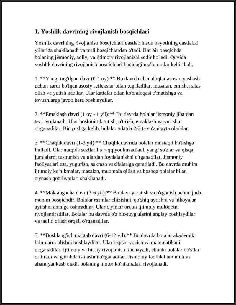 YOSHLIK DAVRIDA UNING O‘ZIGA XOS XUSUSIYATLARI O'Z O‘ZINI ANGLASH SLAYD REJA BILAN 4