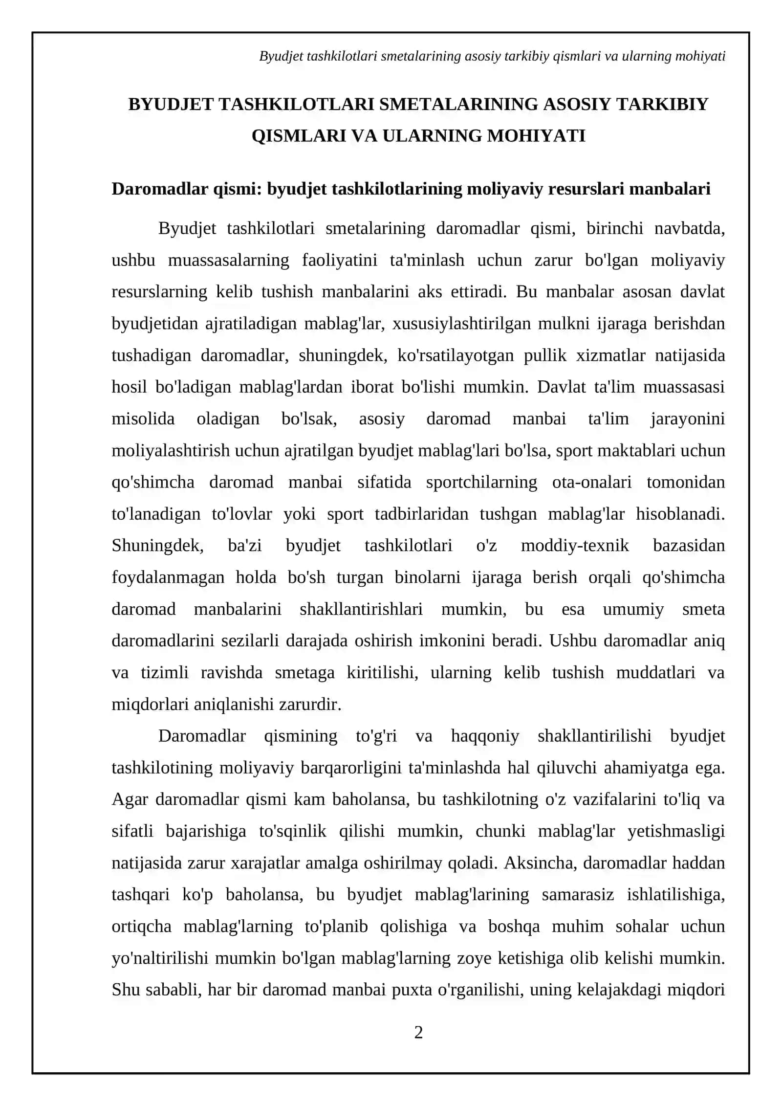 Budget tashkilotlarida smetalar tarkibi va ularni shaklantirishning xususiyatlari 4