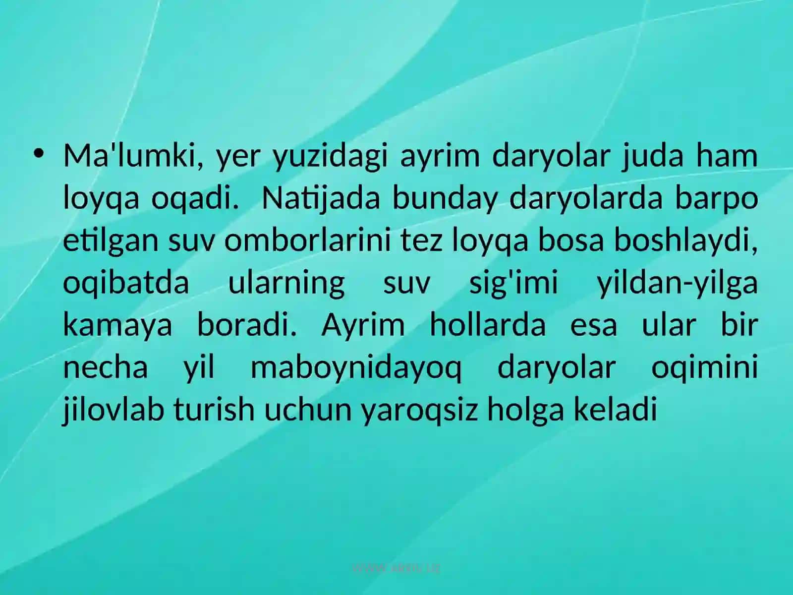 O’zbekiston va Markaziy Osiyo davlatlarida suv omborlarini tashkil etilishining muammolari 4