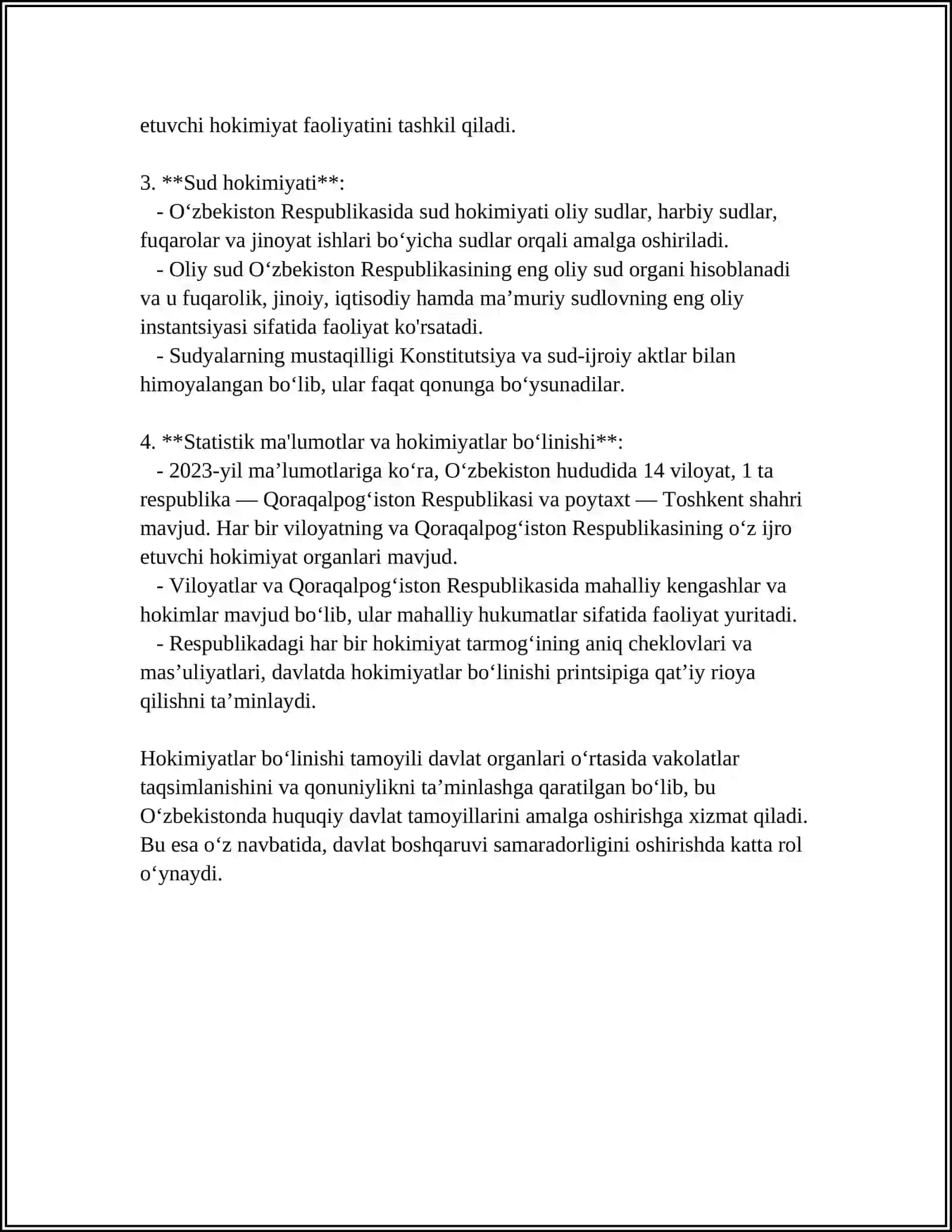 O'ZBEKISTONDAЯ HOKIMIYATLARNING BO'LINISH TAMOYILI VA KONSEPTUAL ASOSLARI 4