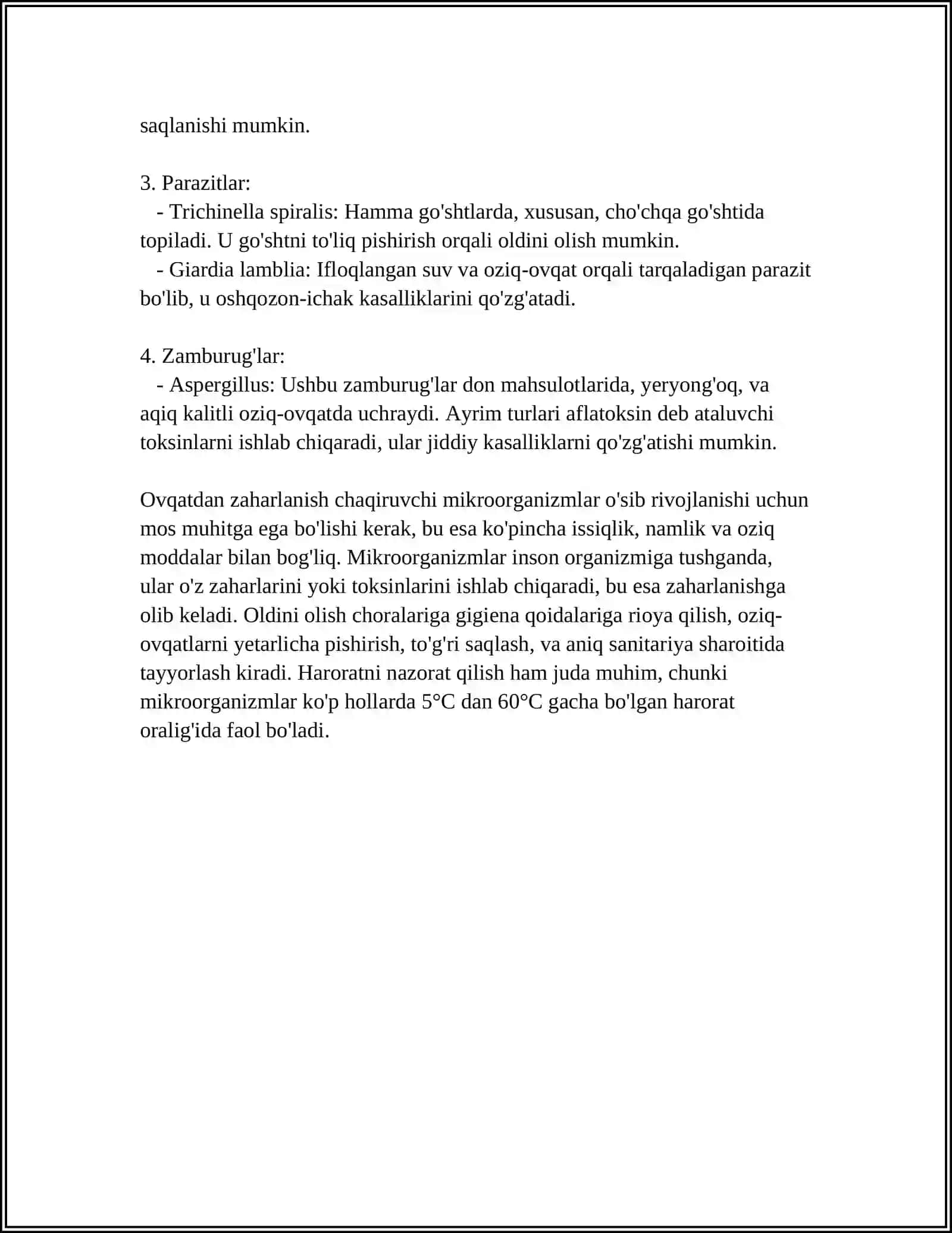 OVQATDAN ZAHARLANISH CHAQIRUVCHI MIKROORGANIZIMLARGA HARAKTERISTIKASI 4