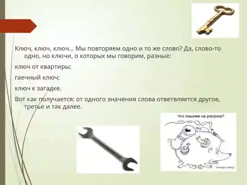 Однозначные и многозначные слова 4