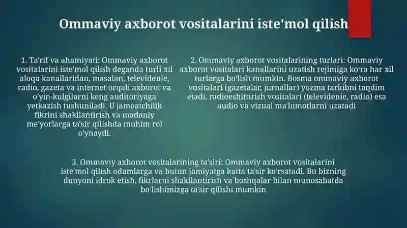 Ommaviy Axborot Vositalari Va Ularning Turlari 4