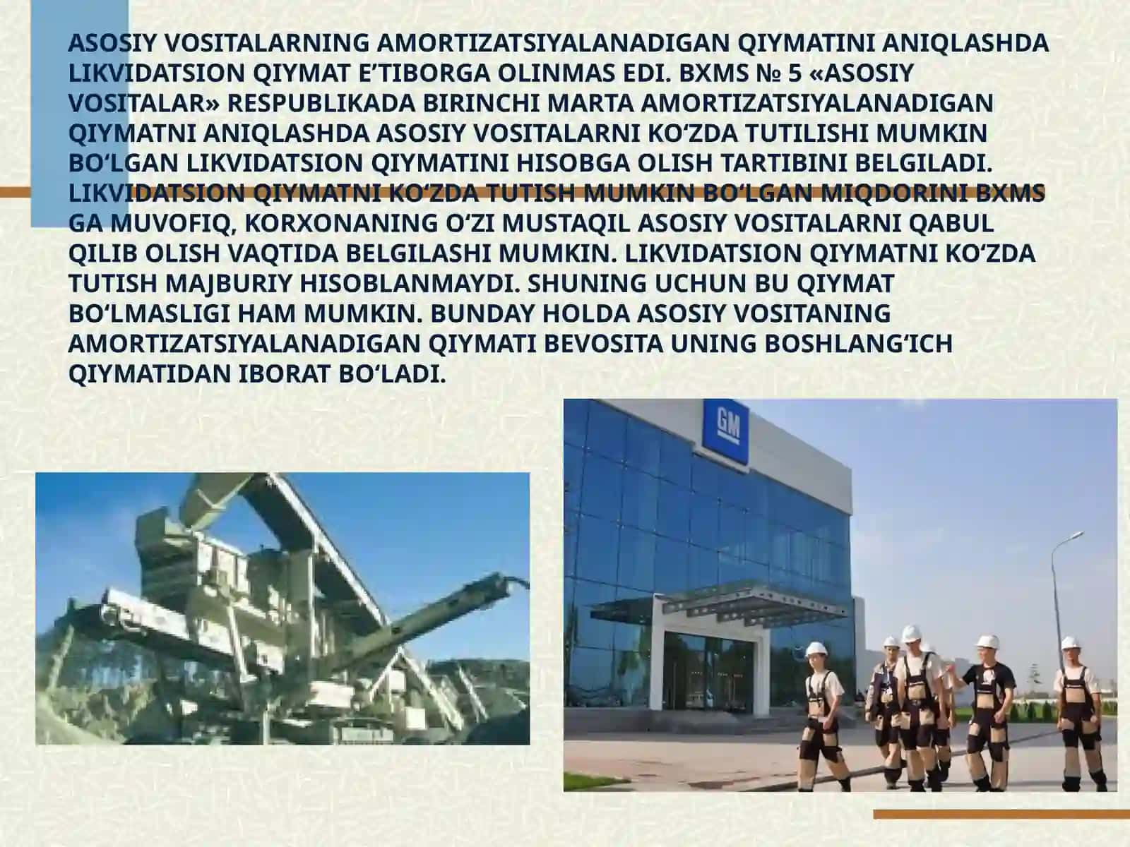 Asosiy vositalar Amortizatsiyasi va uning mexanik qoidalari 4