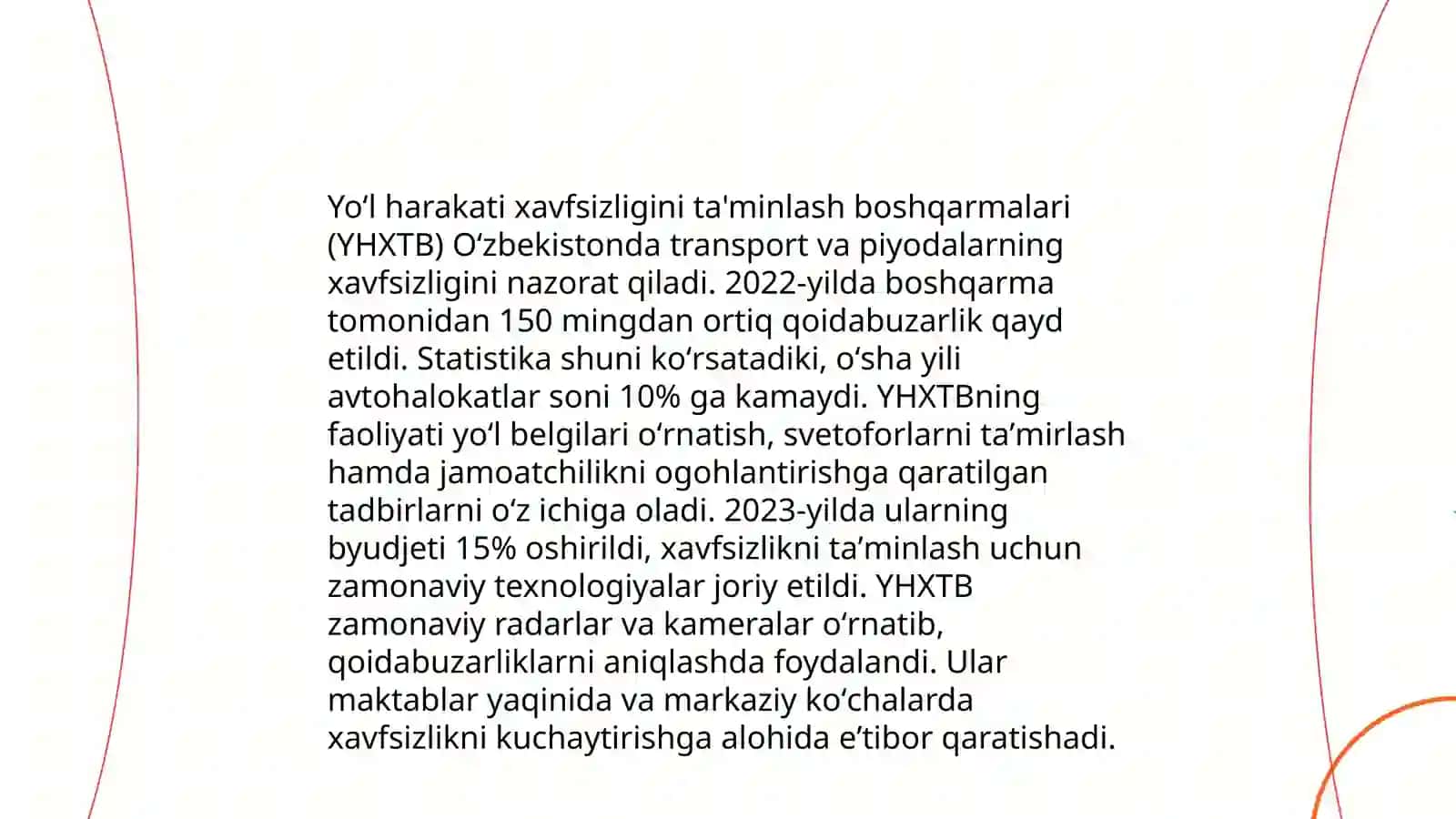 Yoʻl harakati xavfsizligi metodologiyasi fanidan qayta topshirish ishi 4