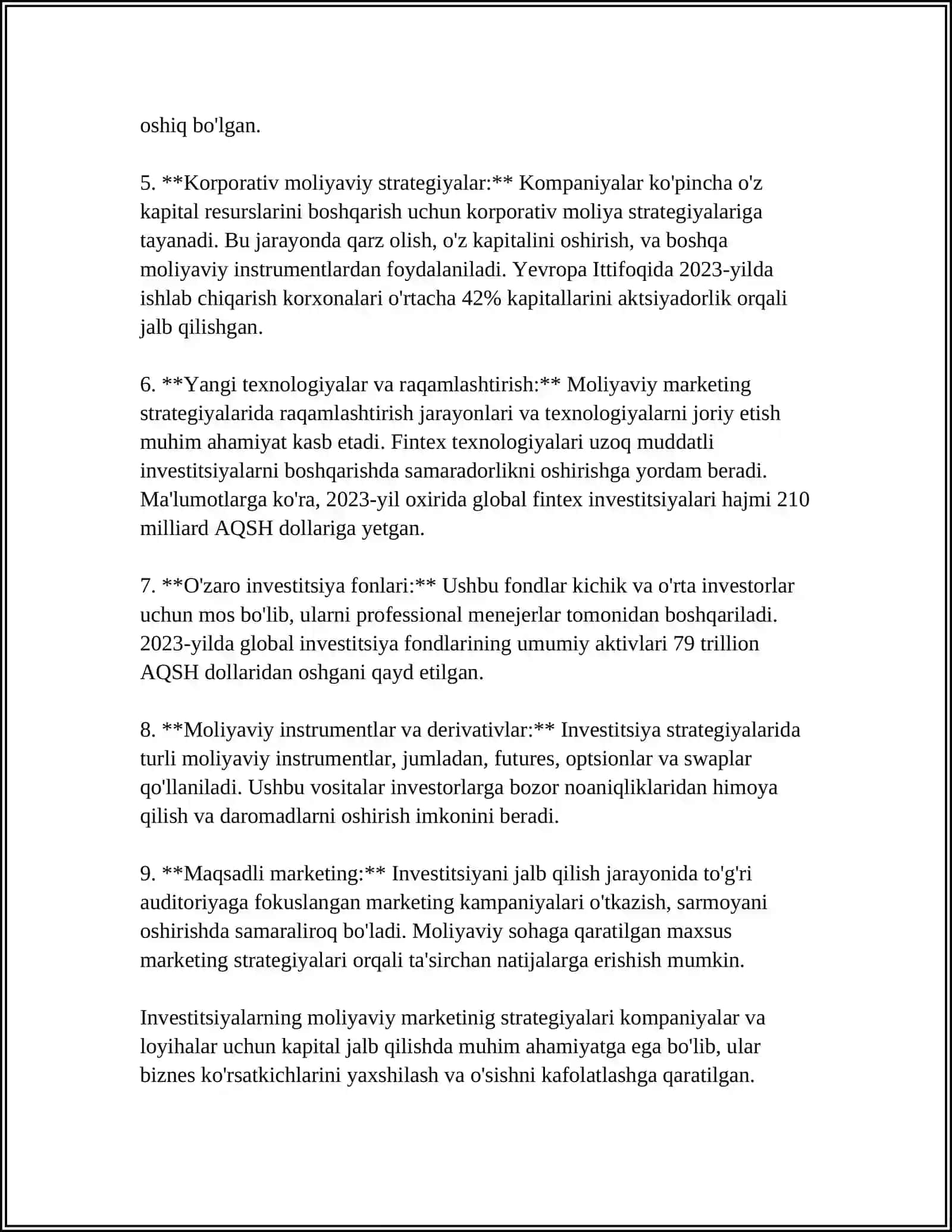 INVESTITSIYALAR MOLIYALARI MARKETINGI 4