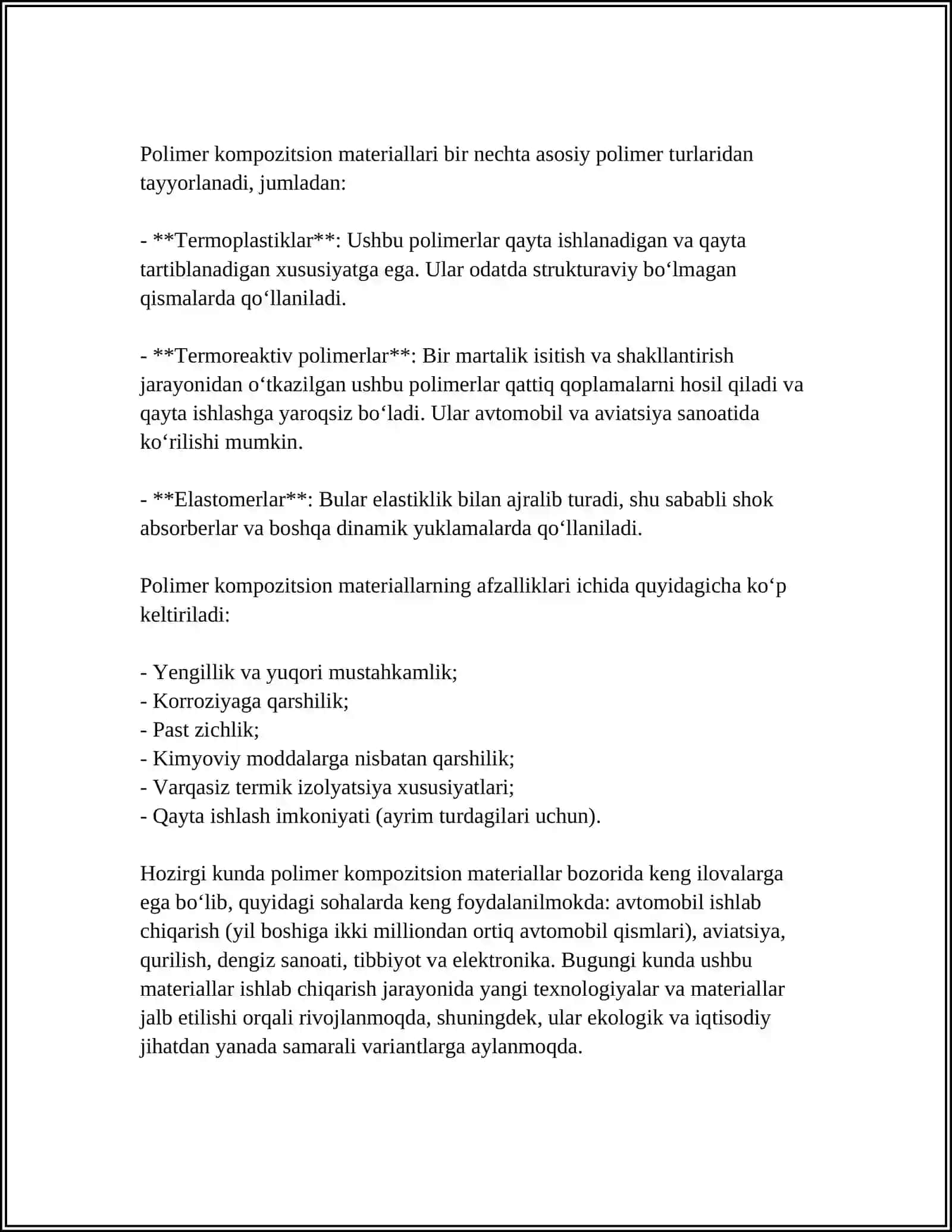 QURILISHDA POLIMER KOMPOZITSION MATERIALLARNI QANDAY TURLARI ISHLATILADI 4
