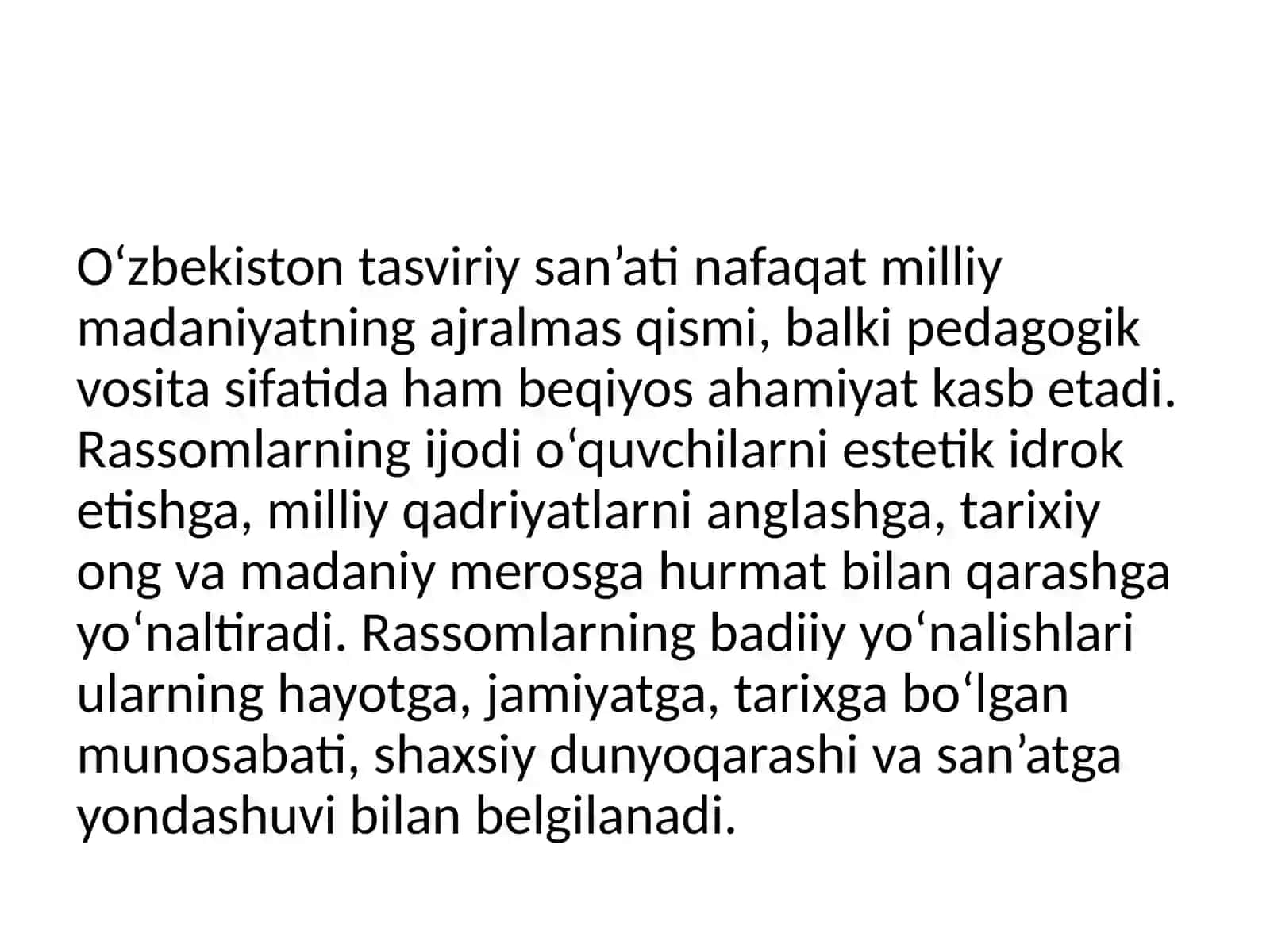 Tasviriy sanʼat darslarida Oʻzbekiston rassomlarining ijodini oʻrgatish metodikasi 4