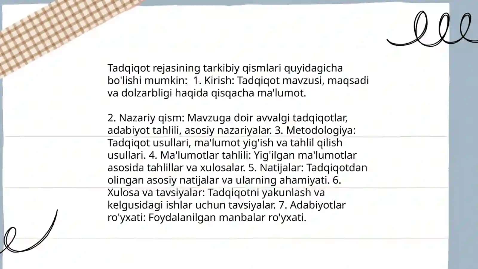 Ilmiy tadqiqotchilik ishining rejalashtirilishi 4