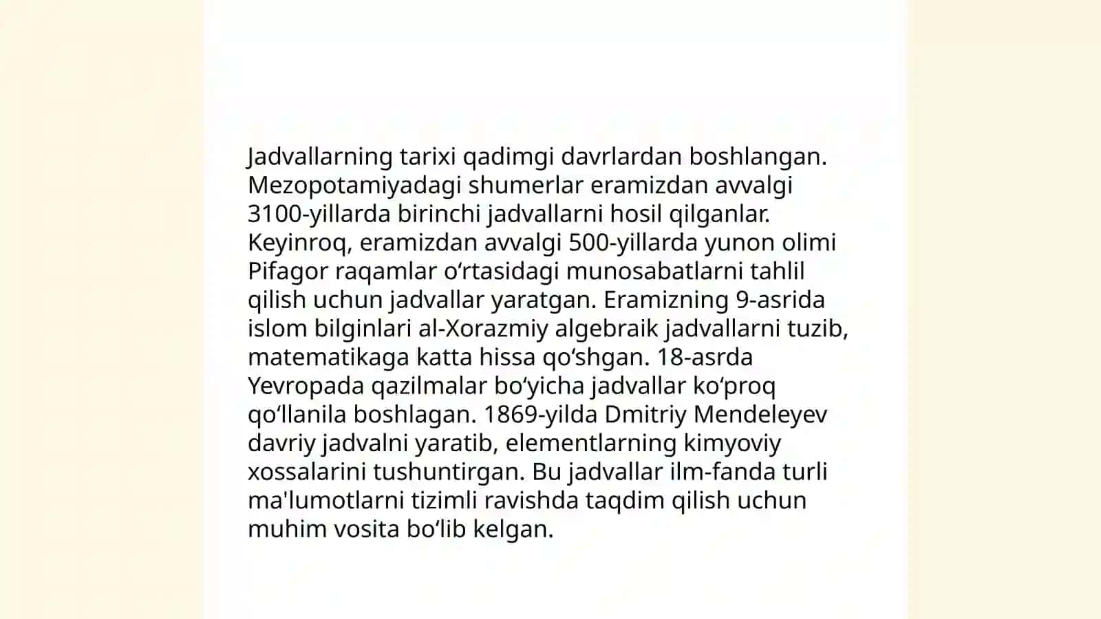 Jadvallar haqida 4