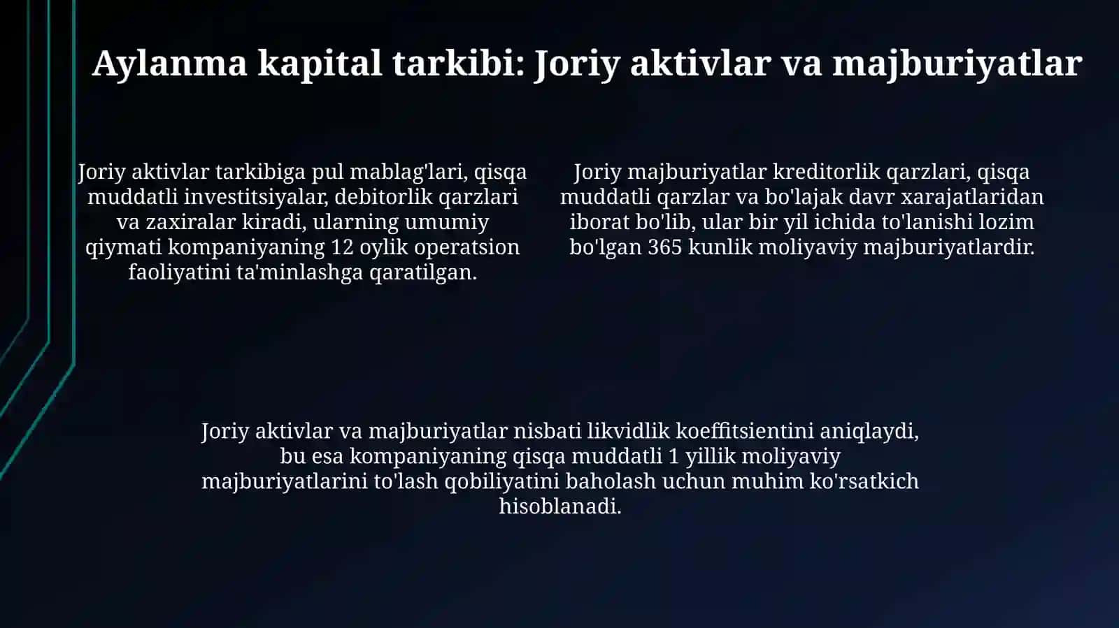 Aylanma kapital: Ta'rif, ahamiyati va tarkibi 4