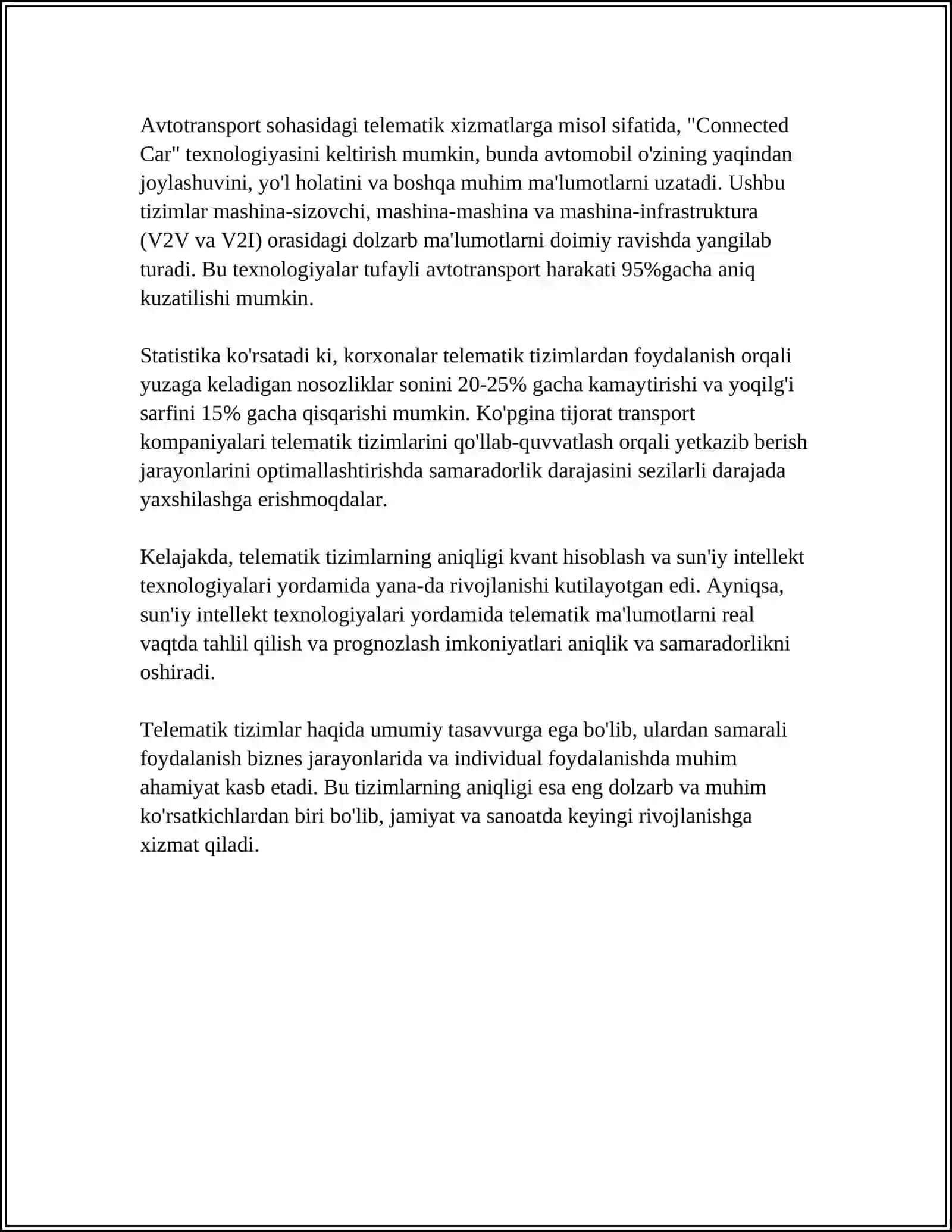 YO'LOVCHI TASHISHDA TELEMATIK TIZIMLAR 4