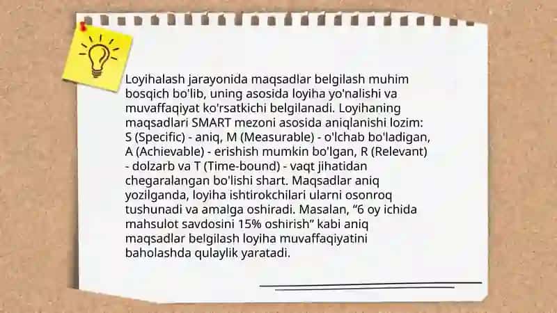 3-sinfda Loyihani amalga oshirish usullari. 4