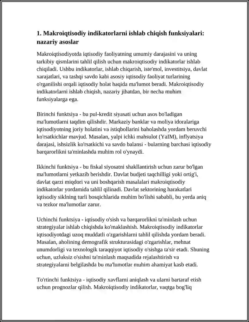 MAKROIQTISODIY INDIKATORLARNI ISHLAB CHIQARISH FUNKTSIYALARI YORDAMIDA TADQIQ QILISH 4