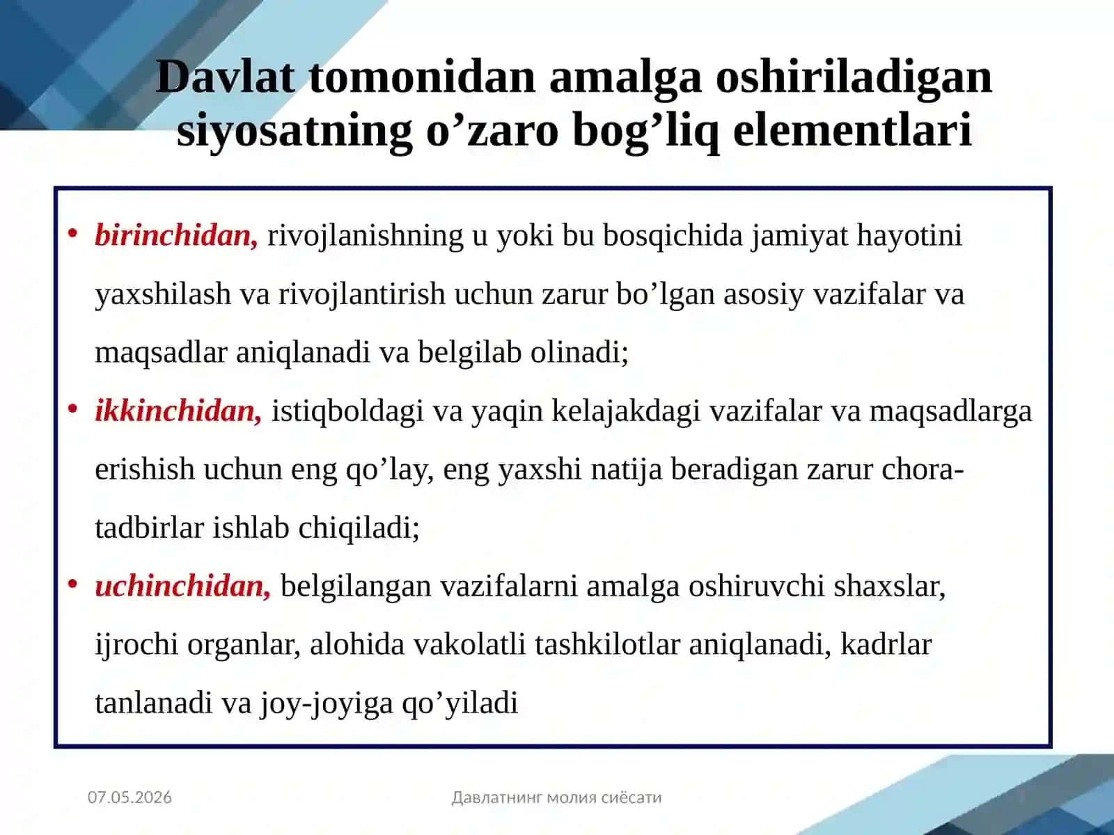 DAVLATNING MOLIYAVIY SIYOSATI 4