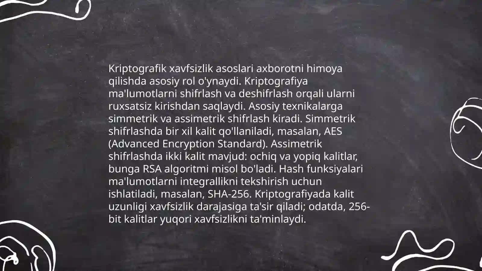 Tanlangan ochiq matnli hujumlardan himoya qilish xafsiz shifrlash sxemalari 4