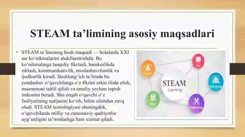 Boshlangich ta’limda STEAM talimi texnalogiyasini qo’llash 4