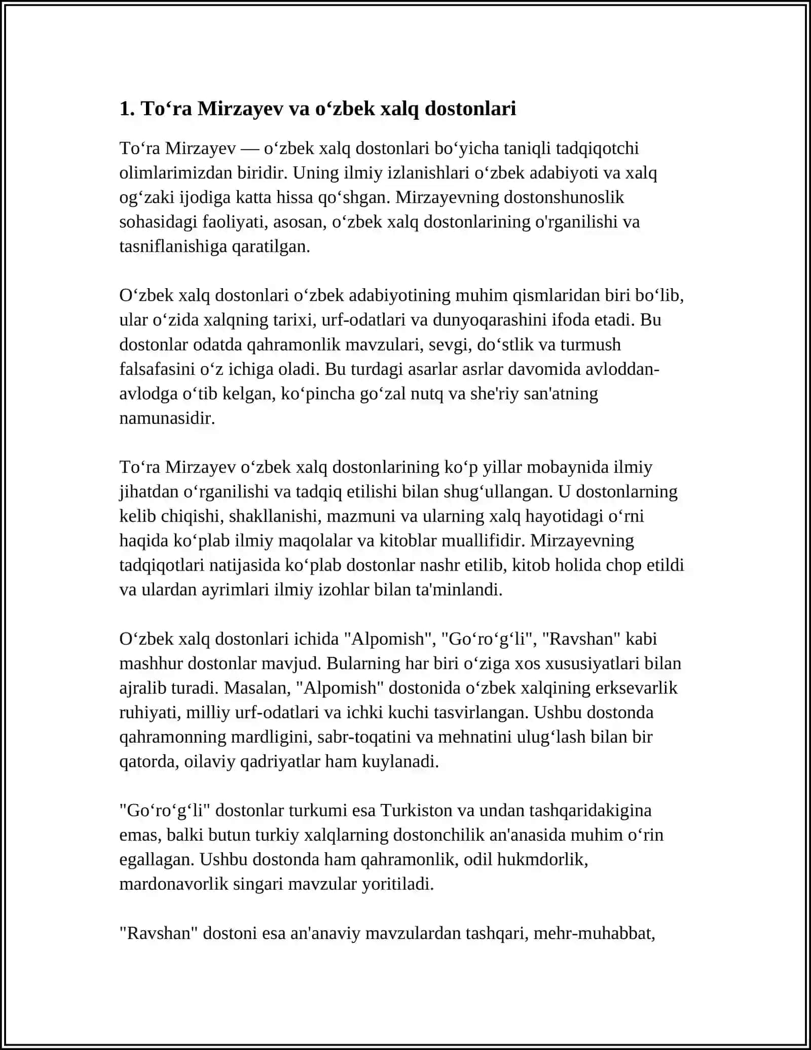 TO'R A MIRZAYEV - OʻZBEK FOLKLORSHUNOSLIGINING YIRIK DARGʻASI 4