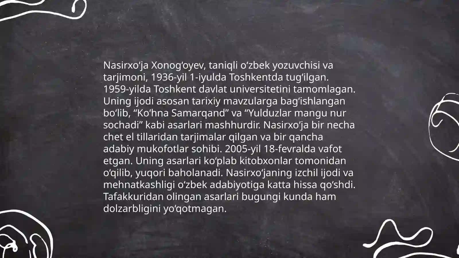 Nasirxoja haqida umumiy maʼlumot 4