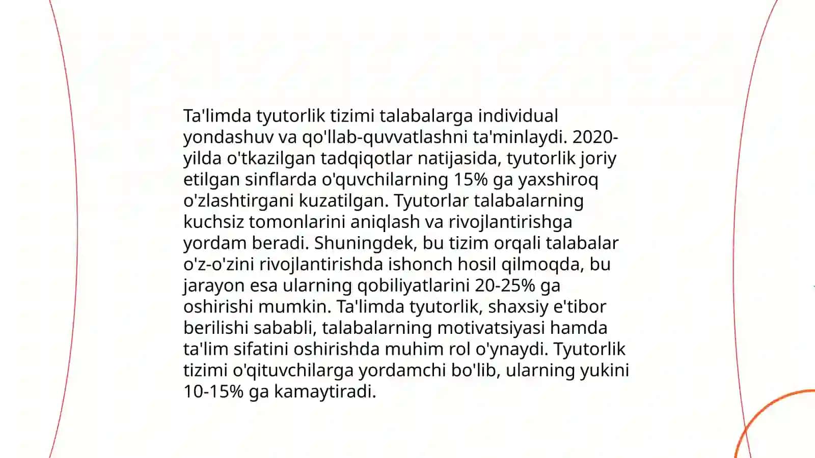 So'nggi yillarda chet el ta'limiga kirib kelgan tyutor, maslahatchi, fasilitator va moderator atamalari Jumayeva Malika 4