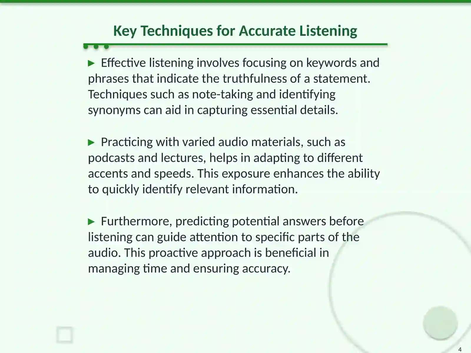 True, False, Not Given Tasks for IELTS Listening 4
