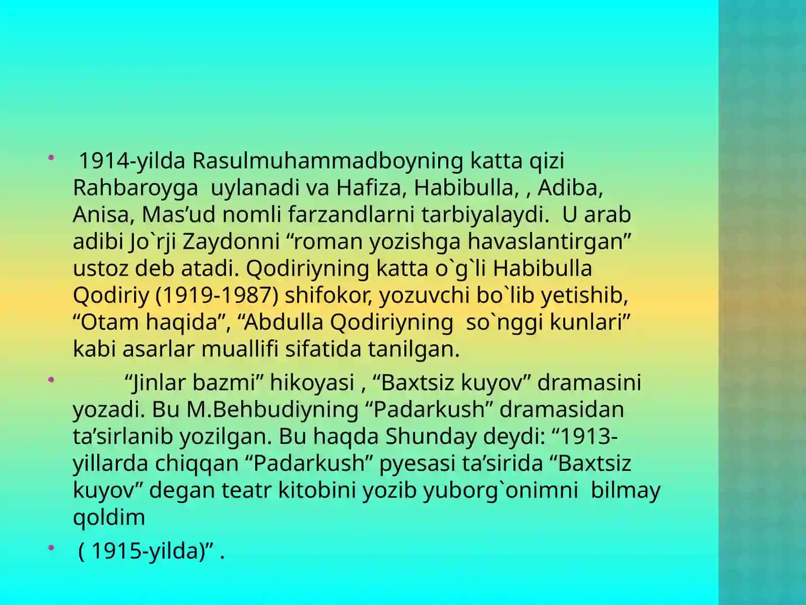Adib hayotiga nazar 4