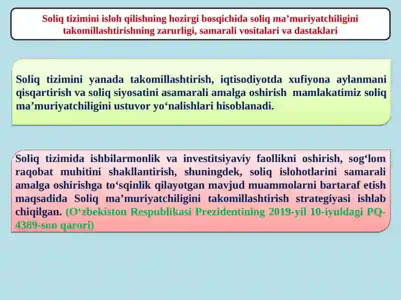 O’zbekiston Respublikasida soliq ma’muriyatchiligini takomillashtirishning strategik asoslari 4