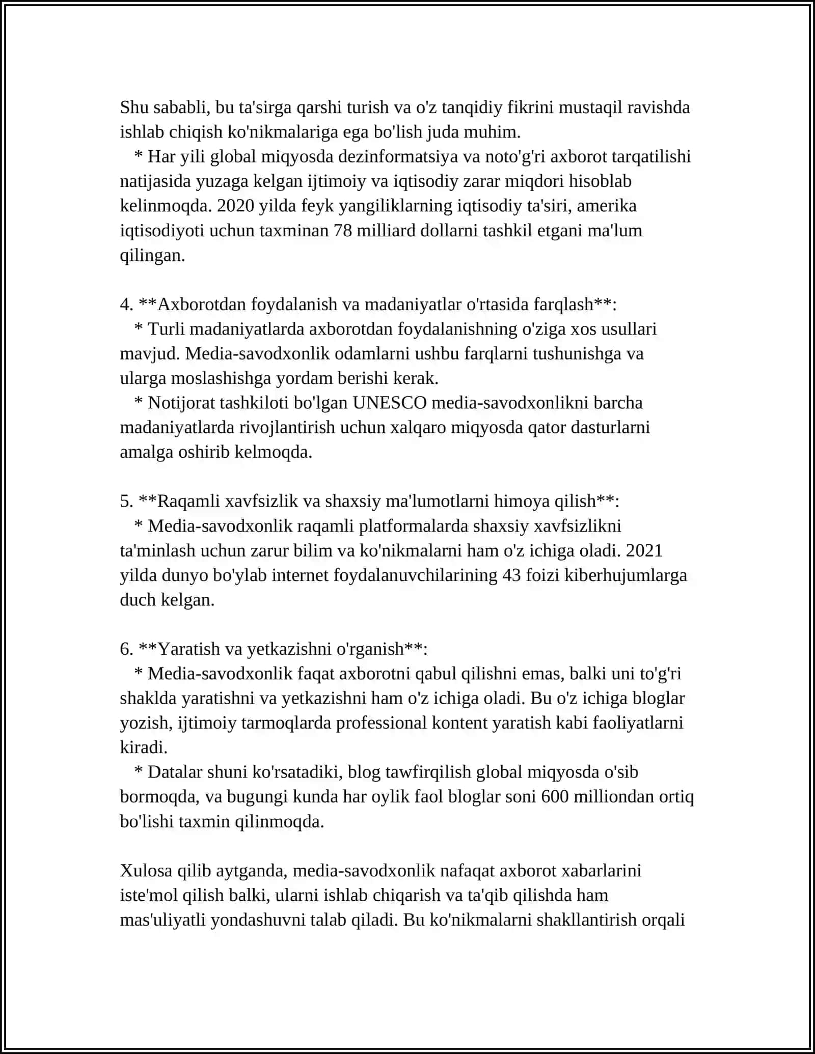 DUNYO MALAKTALARIDA MEDIA VA AXBOROT SAVODXONLIGI TARAQQIYOTI 4